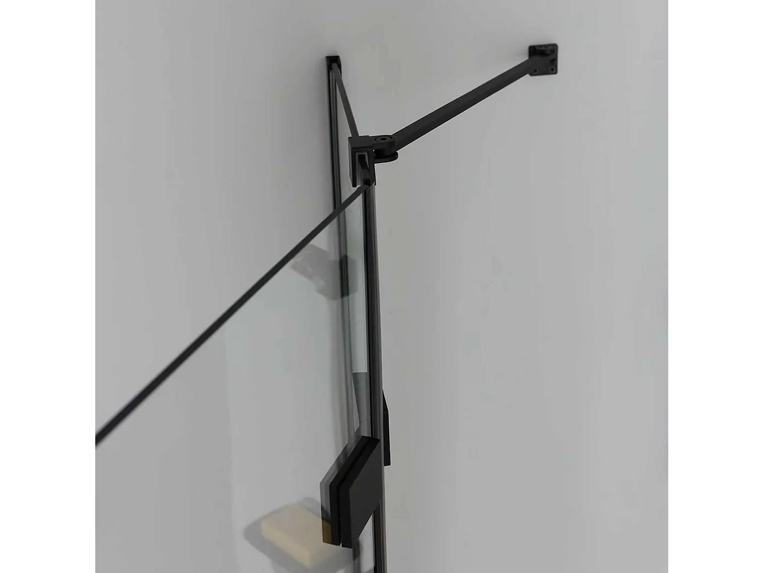 Moderne schwarze Badezimmer-Duschkabine "Löwen" ohne Profile mit 2 magnetischen Glastüren 90x70 190h