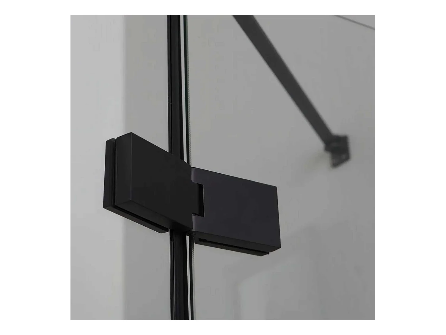 Box doccia bagno nero moderno "Lions" senza profili con 2 battenti magnetici in cristallo 70x100 190h