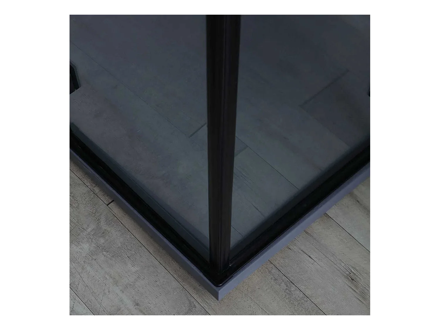 Box doccia bagno nero moderno "Lions" senza profili con 2 battenti magnetici in cristallo 120x80 190h