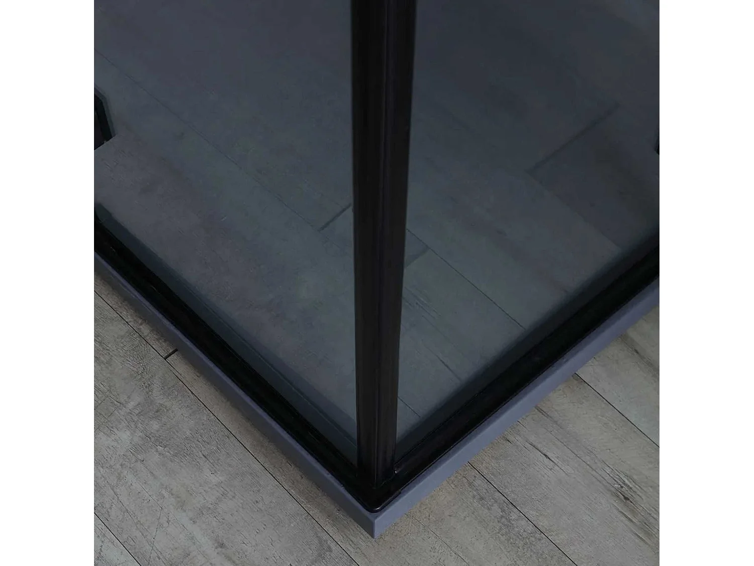 Moderne schwarze Badezimmer-Duschkabine "Lions" ohne Profile mit 2 magnetischen Glastüren 90x90 190h