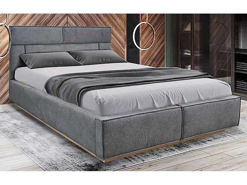 Letto matrimoniale con contenitore design moderno 160x200 grigio scuro LI33