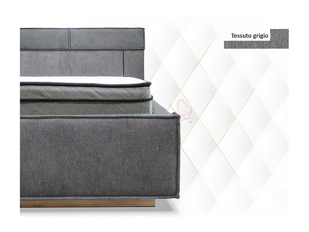 Letto matrimoniale con contenitore design moderno 160x200 grigio scuro LI33