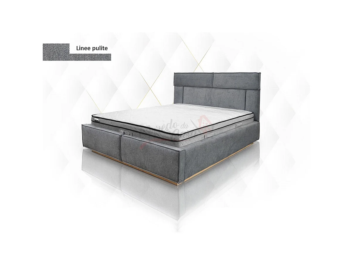 Letto matrimoniale con contenitore design moderno 160x200 grigio scuro LI33