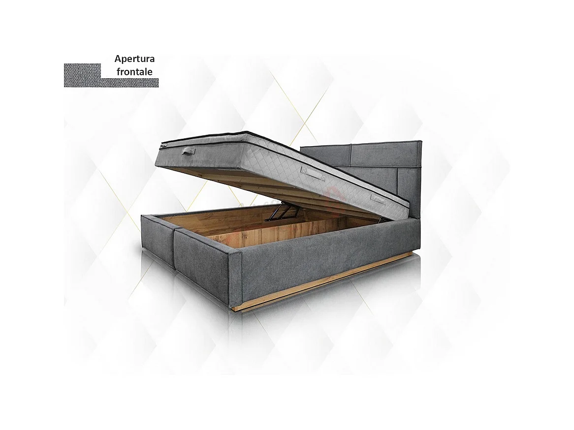 Letto matrimoniale con contenitore design moderno 160x200 grigio scuro LI33