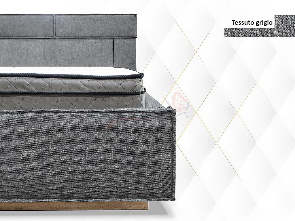 Letto matrimoniale con contenitore design moderno 160x200 grigio scuro LI33