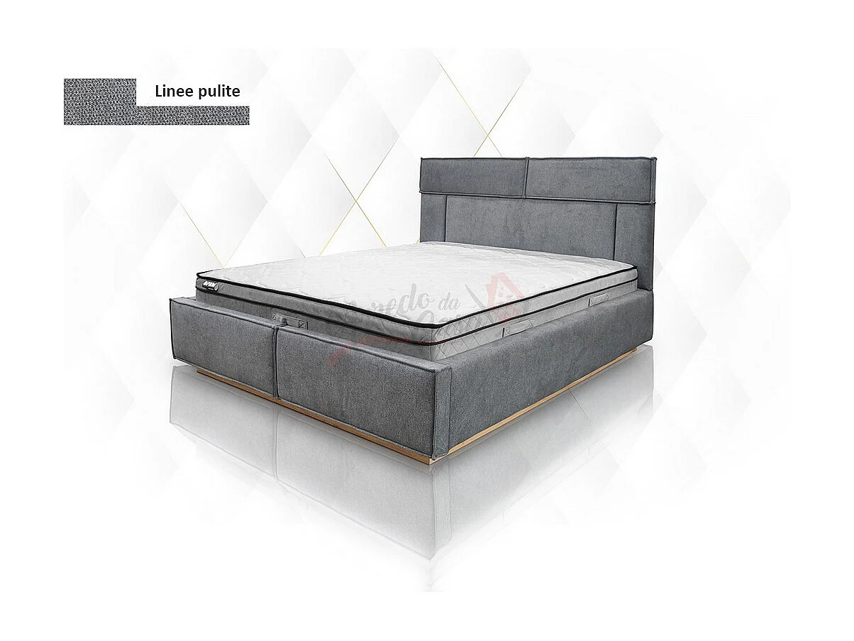 Letto matrimoniale con contenitore design moderno 160x200 grigio scuro LI33