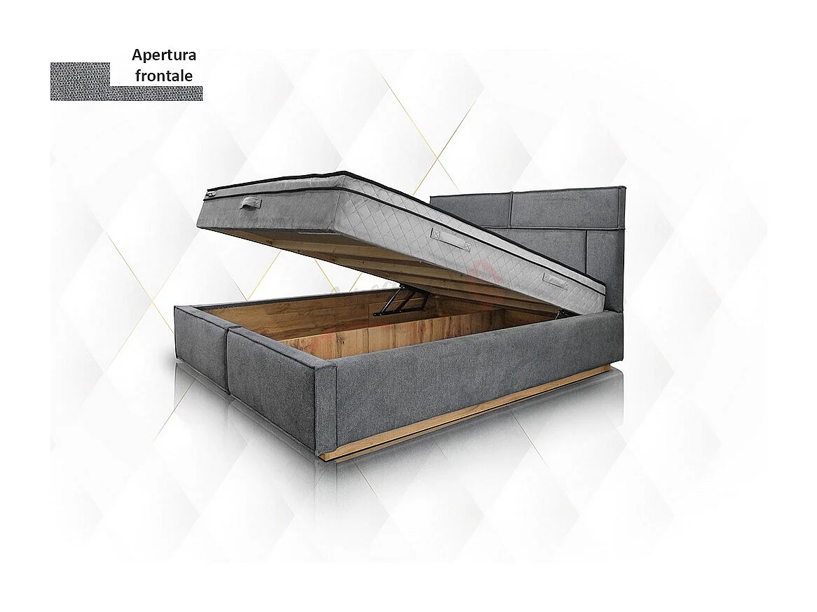 Letto matrimoniale con contenitore design moderno 160x200 grigio scuro LI33