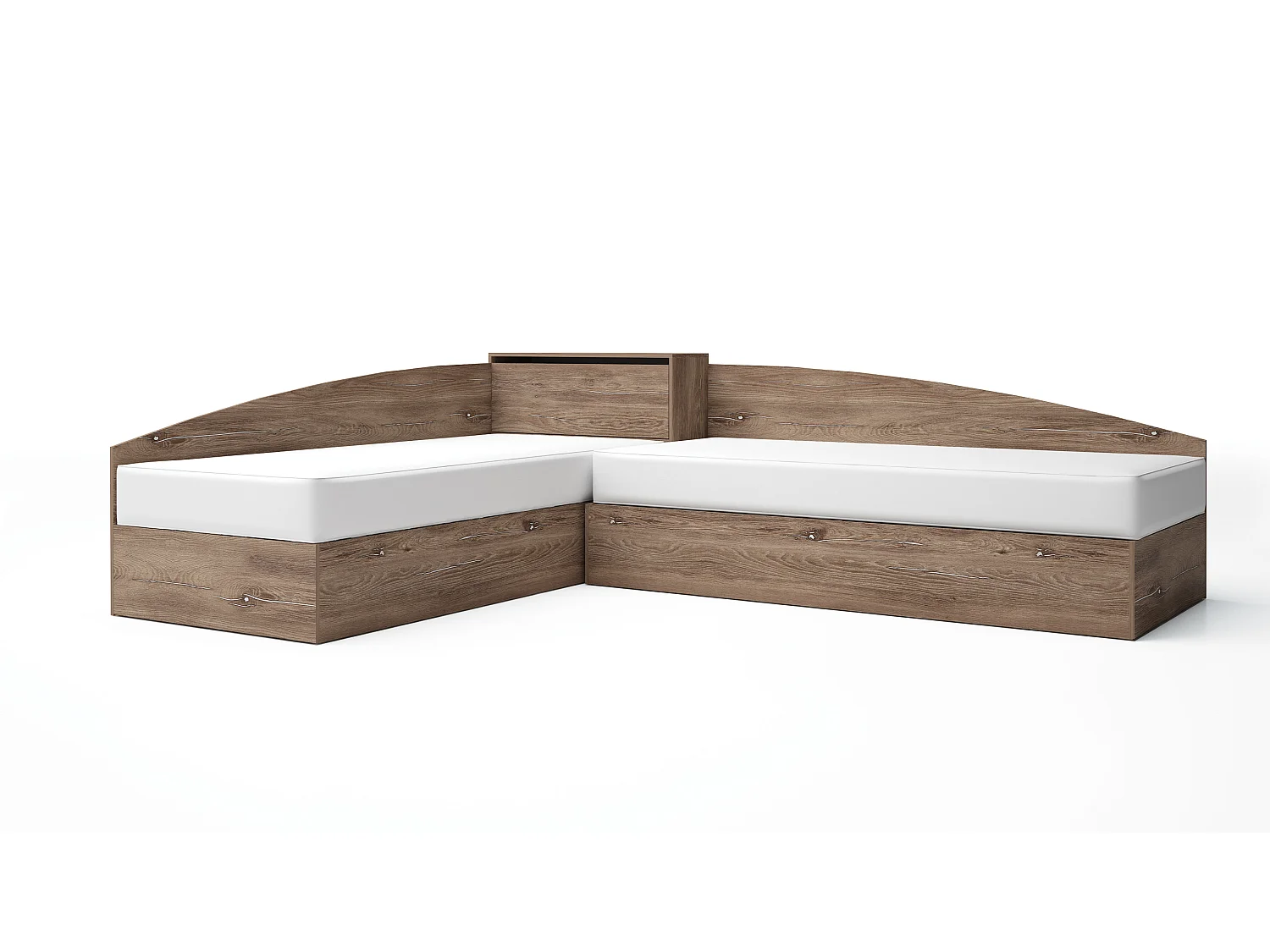 Letti singoli ad angolo marrone LG55