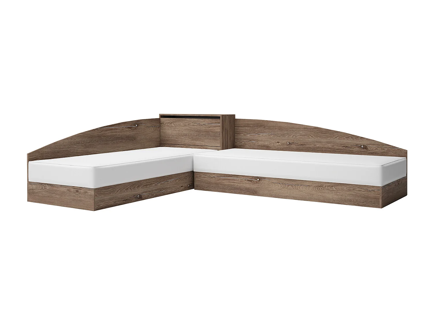 Letti singoli angolari marroni LG8