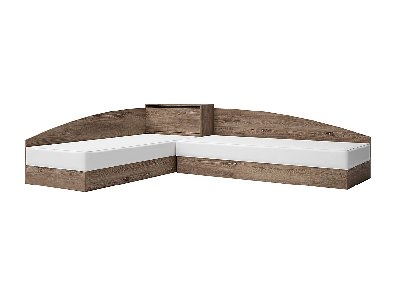 Letti singoli angolari marroni LG8