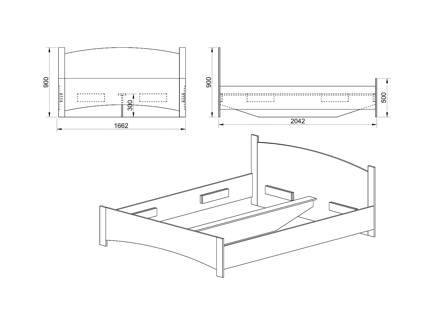 Letto matrimoniale con contenitore moderno 200x160 rovere LI2012