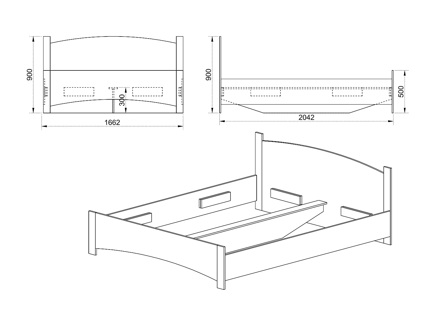 Letto matrimoniale con contenitore moderno 200x160 rovere LI2012