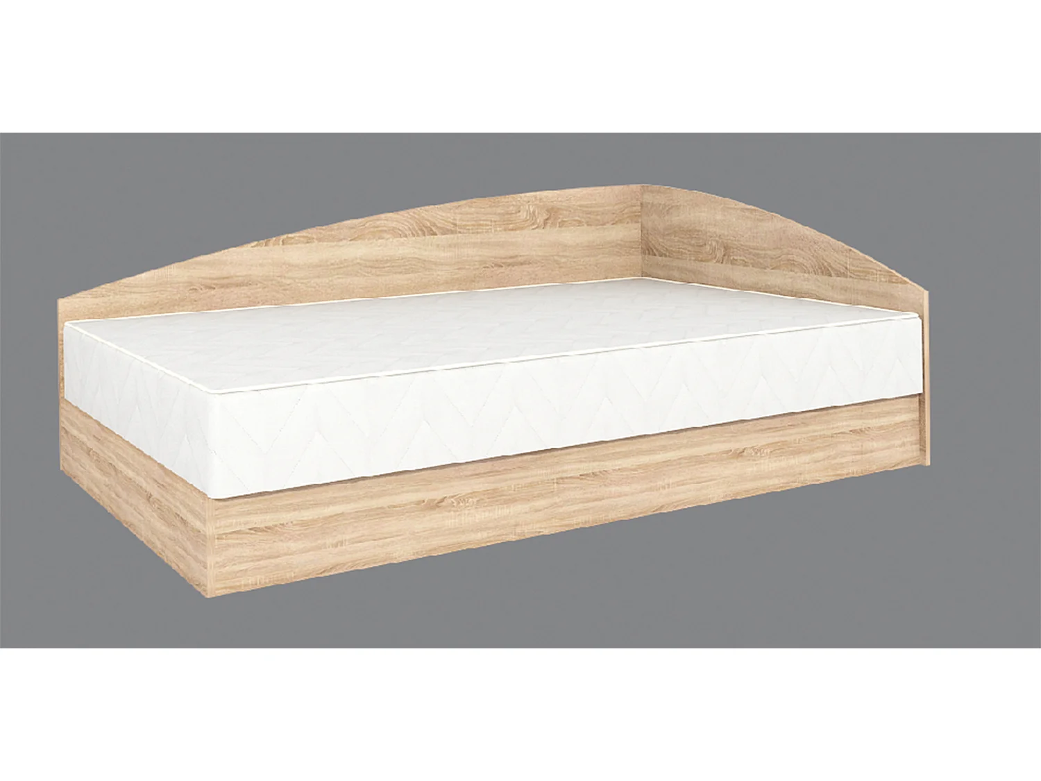 Letto singolo una piazza con contenitore ad angolo 190x82 rovere sonoma LG4