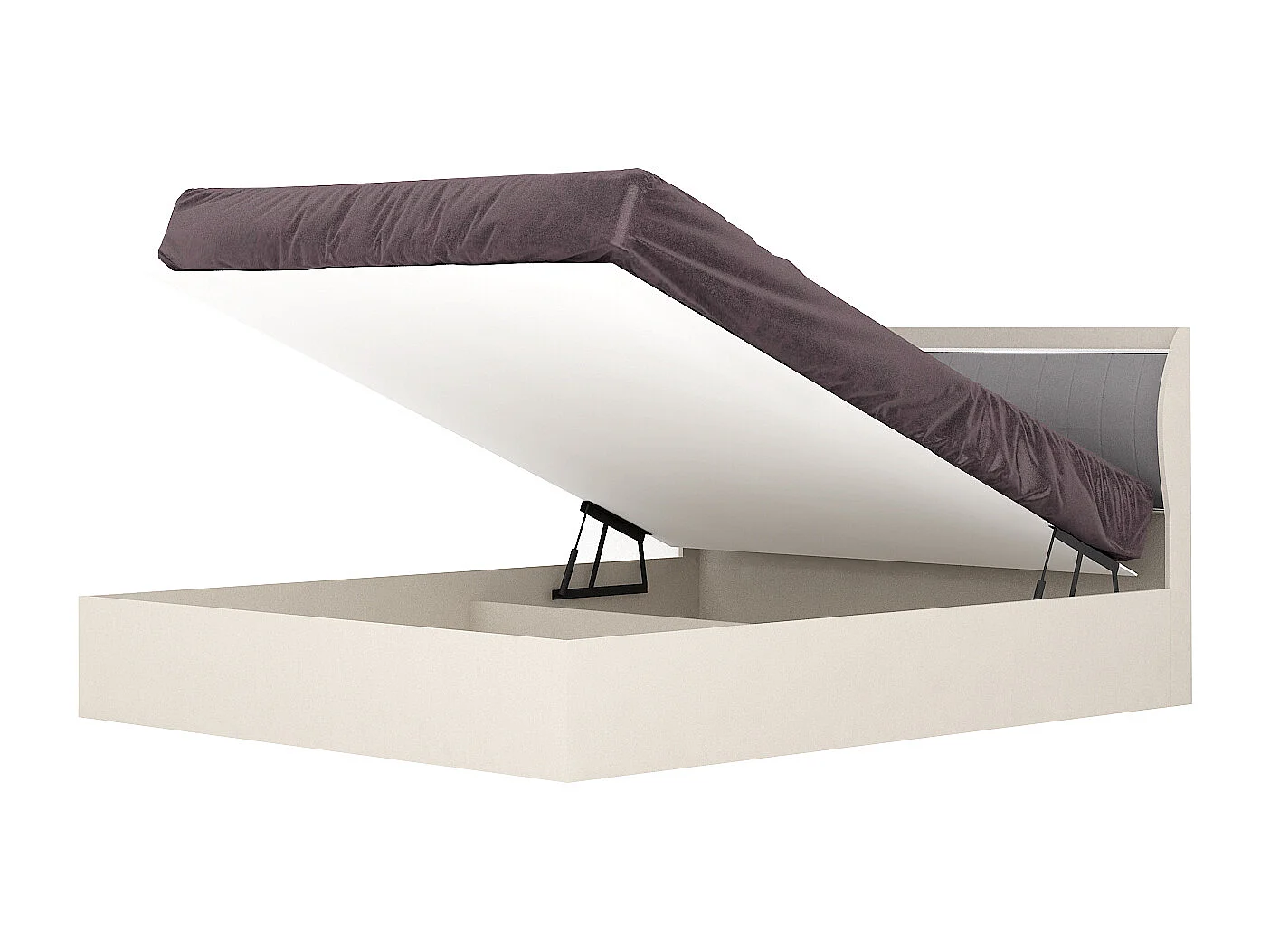 Letto matrimoniale contenitore 160x200 cm con testiera imbottita cashmere e grigio LG32