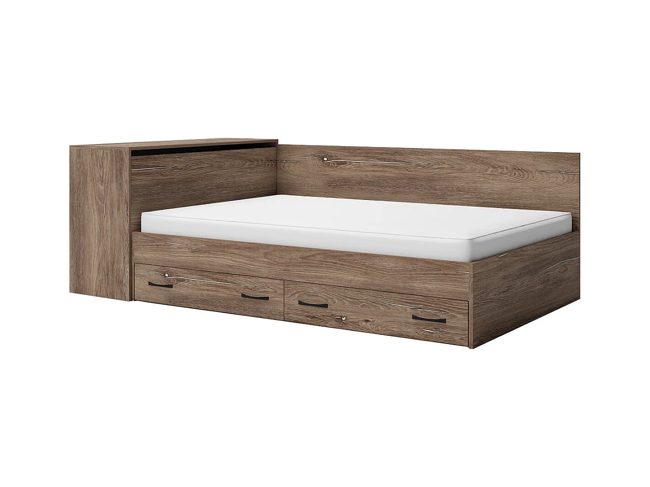 Letto a una piazza e mezza 120x190 contenitore marrone LG3