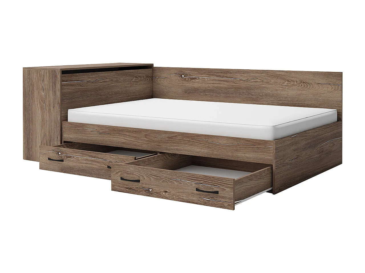 Letto a una piazza e mezza 120x190 contenitore marrone LG3