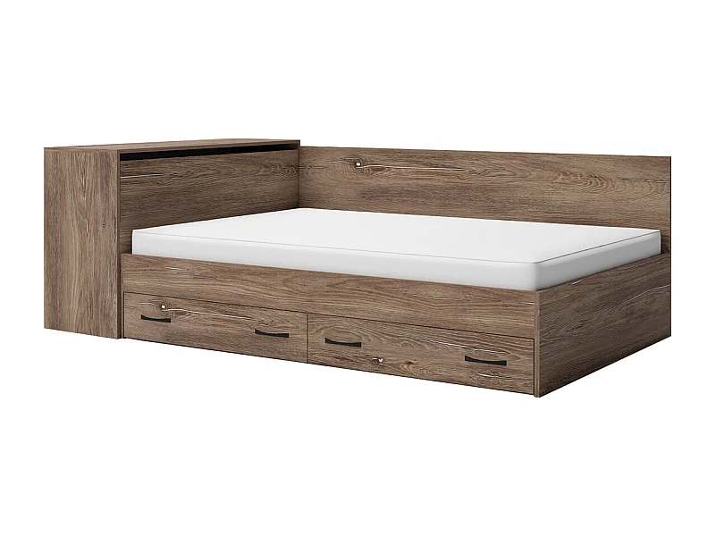 Letto a una piazza e mezza 120x190 contenitore marrone LG3