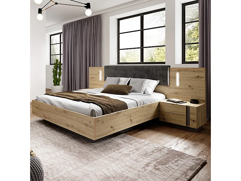 Letto matrimoniale contenitore 160X200 rovere LLK1