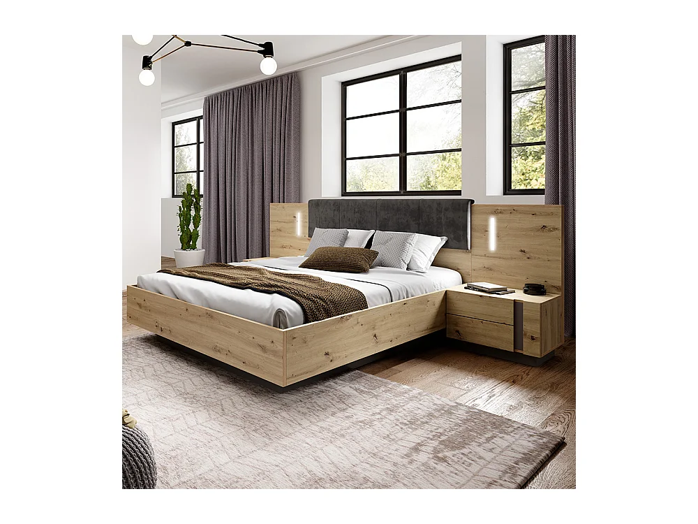 Letto matrimoniale contenitore 160X200 rovere LLK1