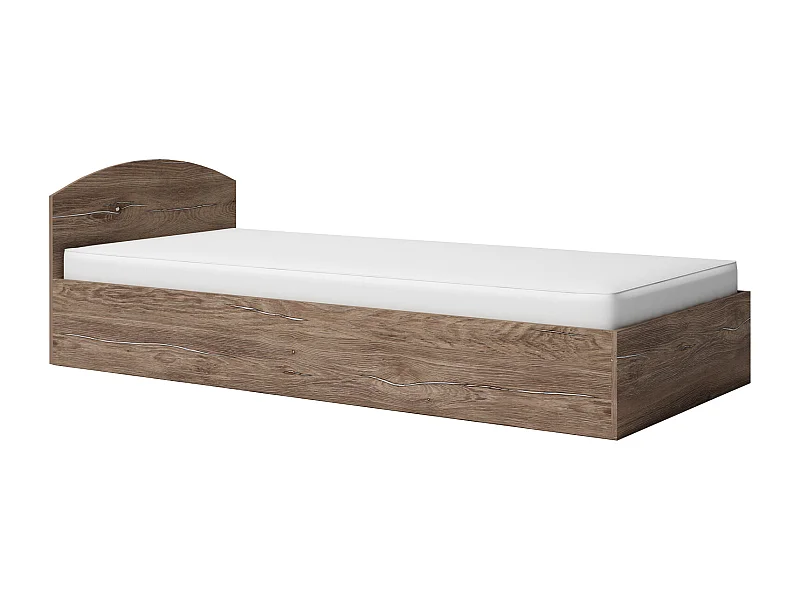 Letto singolo 90x200 con contenitore marrone LG10