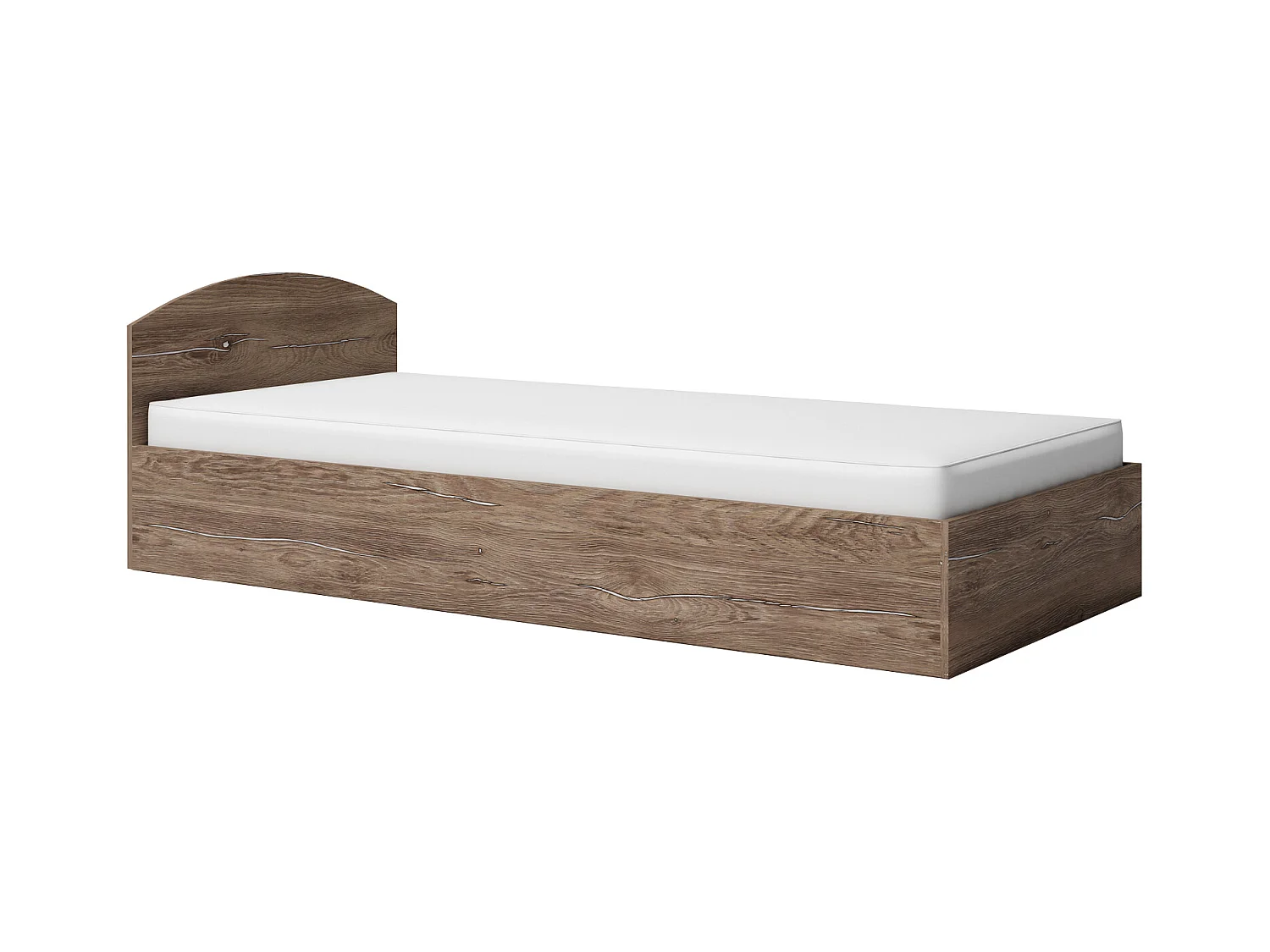 Letto singolo 90x200 con contenitore marrone LG10