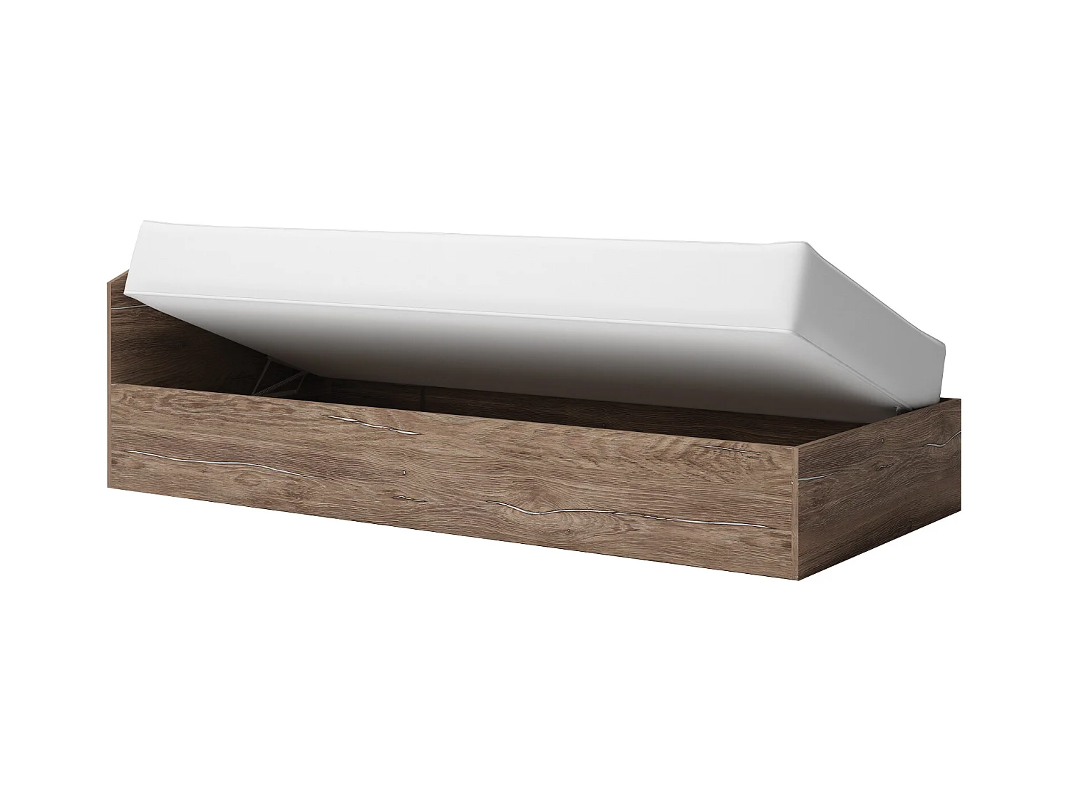 Letto singolo 90x200 con contenitore marrone LG10