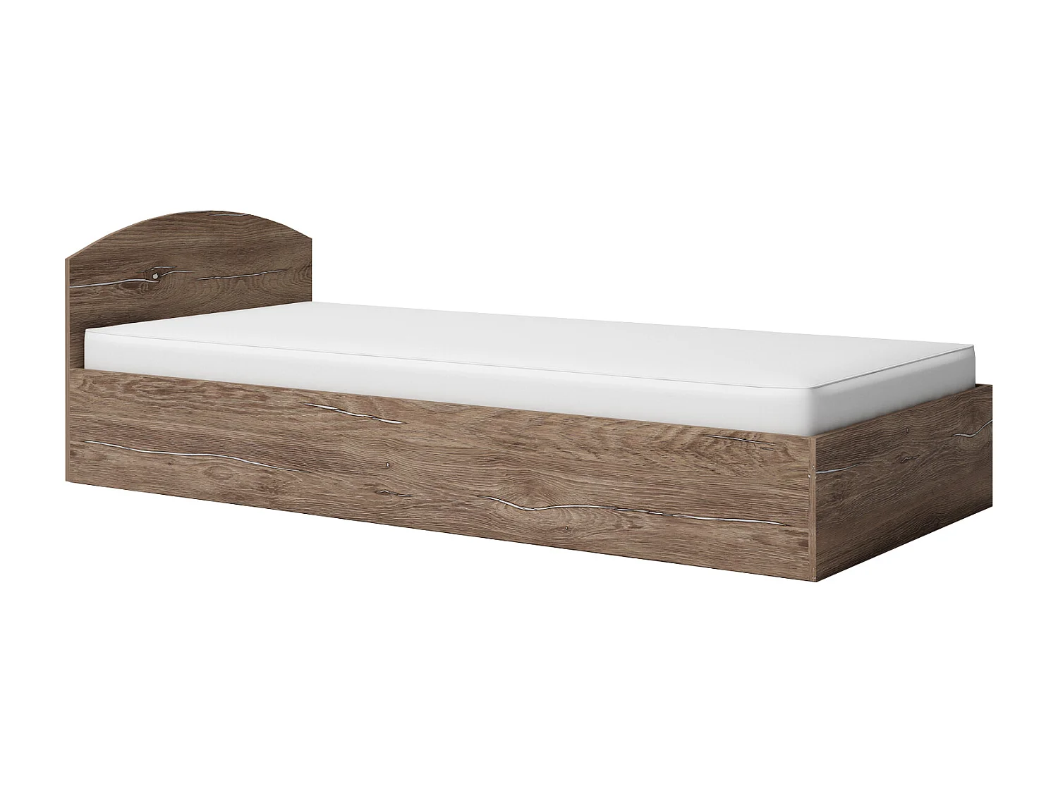 Letto singolo 90x200 con contenitore marrone LG10