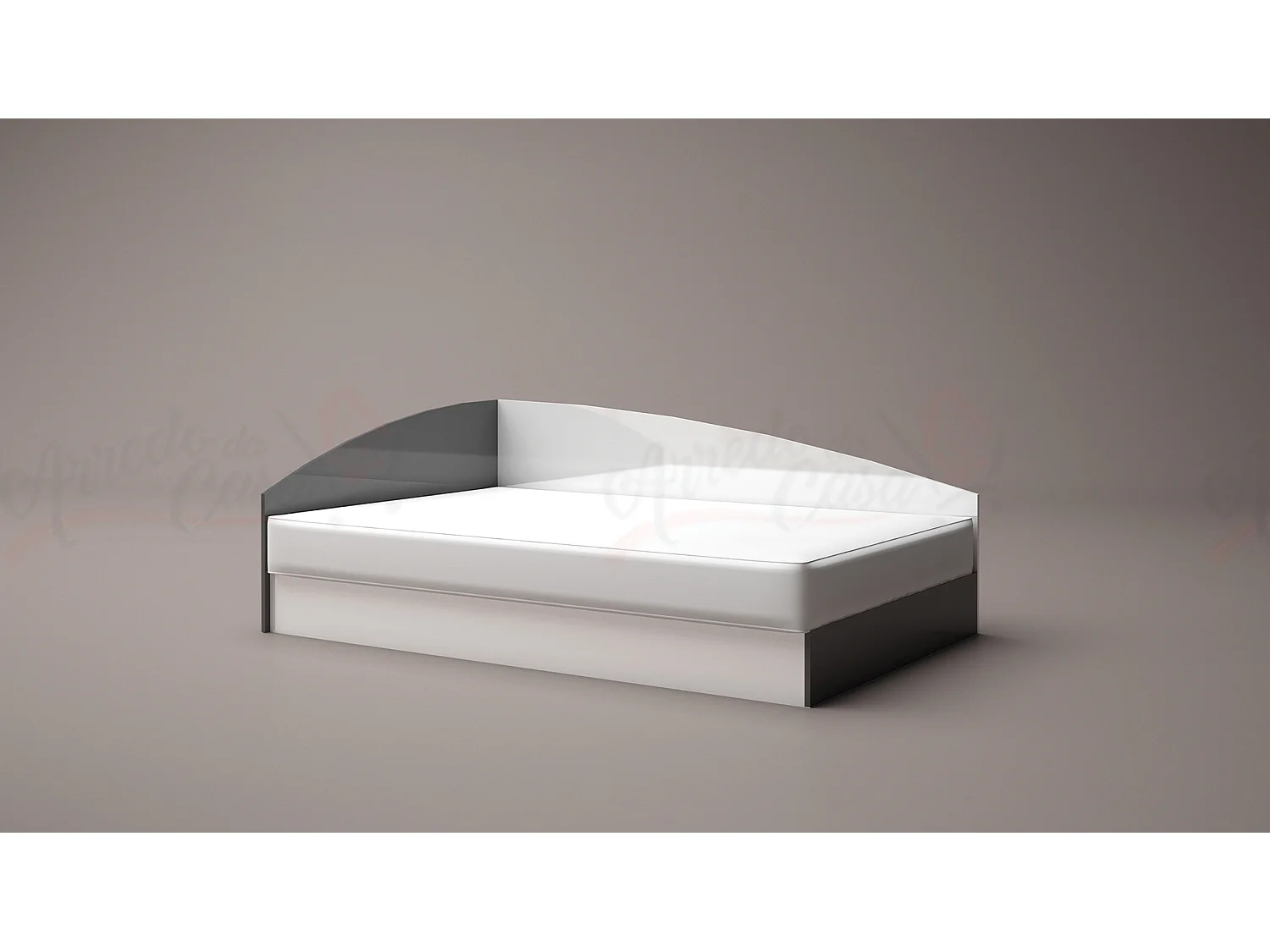 Letto contenitore una piazza e mezzo con struttura angolare 190x120 bianco lucido e grigio lucido LG5