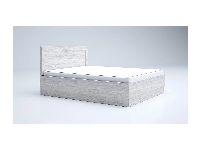 Letto matrimoniale con contenitore bianco legno LG57