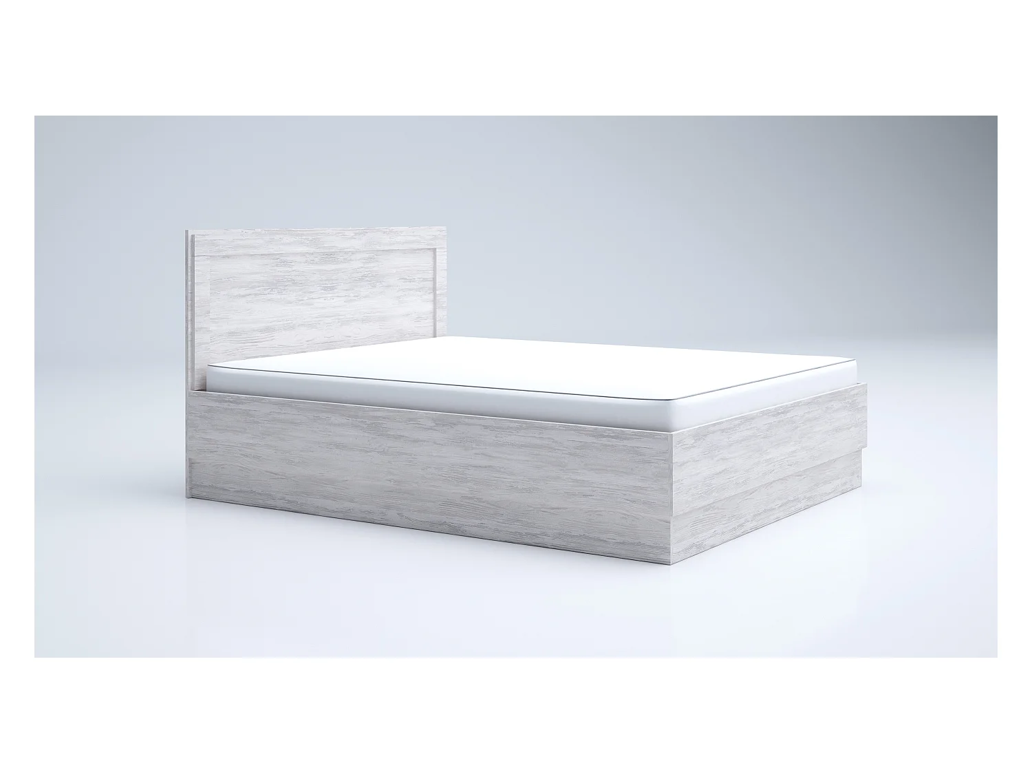 Letto matrimoniale con contenitore bianco legno LG57