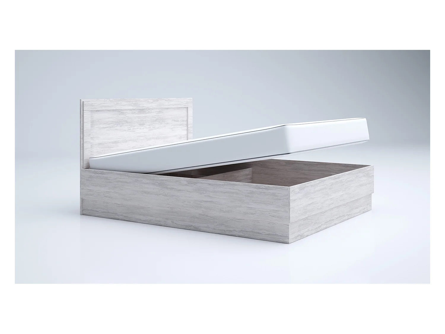 Letto matrimoniale con contenitore bianco legno LG57