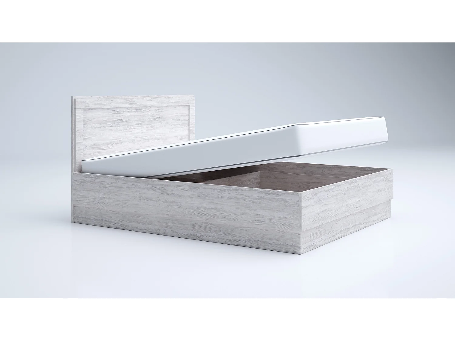 Letto matrimoniale con contenitore bianco legno LG57