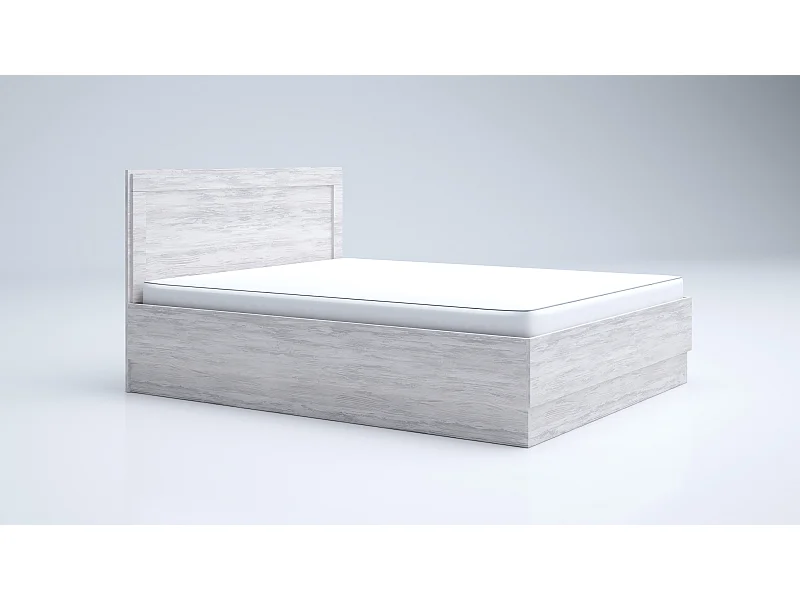 Letto matrimoniale con contenitore bianco legno LG57