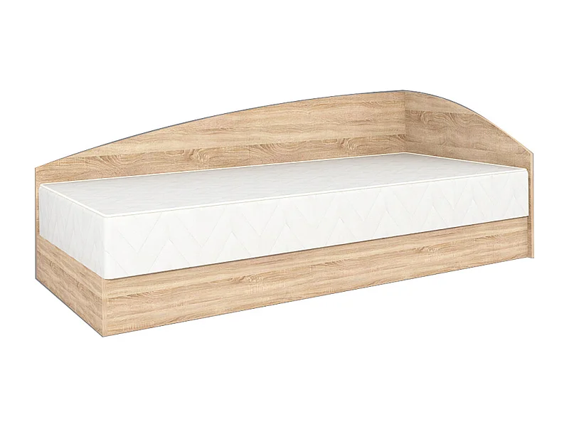 Letto contenitore una piazza e mezzo con struttura angolare 190x120 rovere LG5