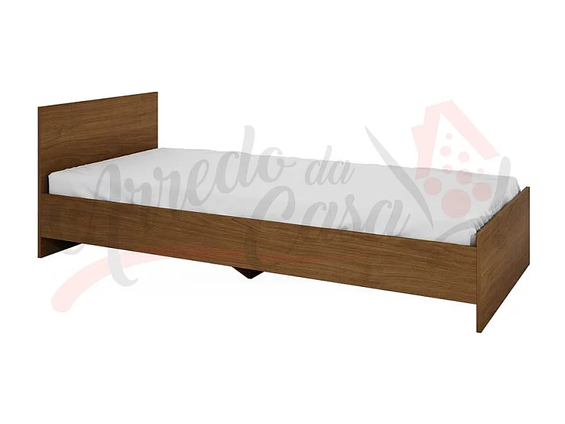 Letto singolo design classico effetto legno 200x90 noce LI2006