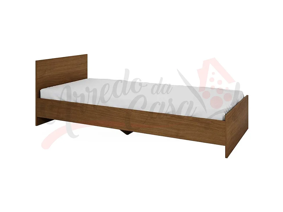 Letto singolo design classico effetto legno 200x90 noce LI2006