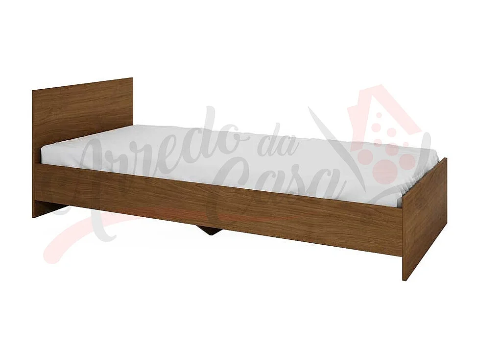 Letto singolo design classico effetto legno 200x90 noce LI2006