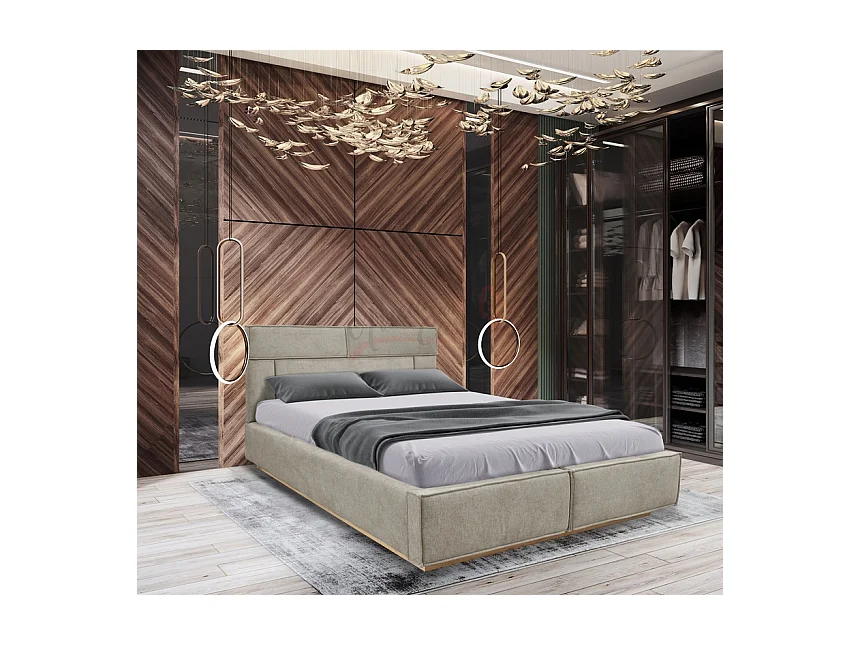 Letto matrimoniale con contenitore design moderno 160x200 ecru LI33