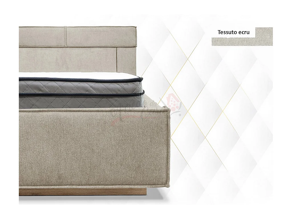 Letto matrimoniale con contenitore design moderno 160x200 ecru LI33