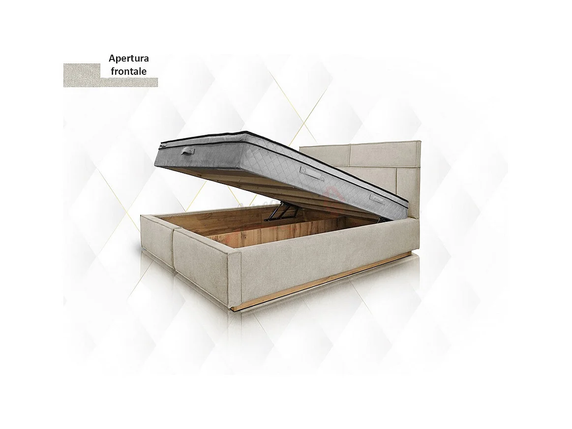 Letto matrimoniale con contenitore design moderno 160x200 ecru LI33