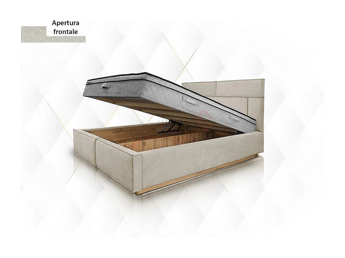 Letto matrimoniale con contenitore design moderno 160x200 ecru LI33