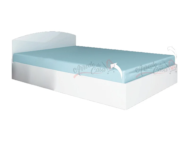 Letto alla francese design moderno con contenitore 190x140 bianco lucido LG6