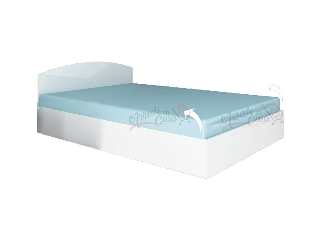 Letto alla francese design moderno con contenitore 190x140 bianco lucido LG6