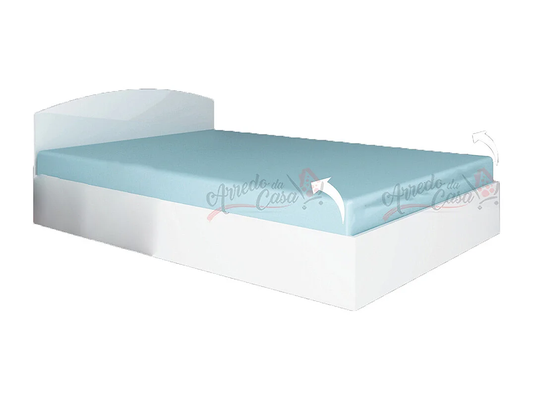 Letto alla francese design moderno con contenitore 190x140 bianco lucido LG6