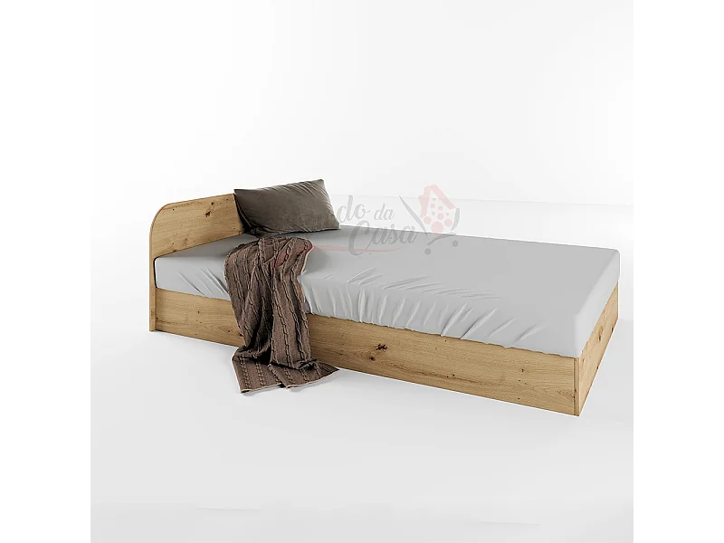 Letto contenitore a una piazza e mezza per cameretta 192x59 rovere LI2011