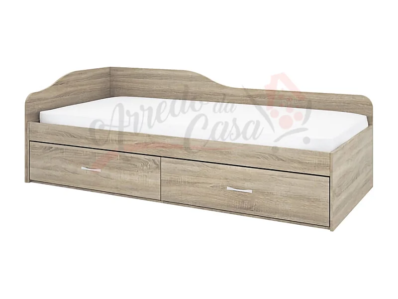 Letto contenitore a una piazza e mezza per cameretta 192x59 rovere chiaro LI2011