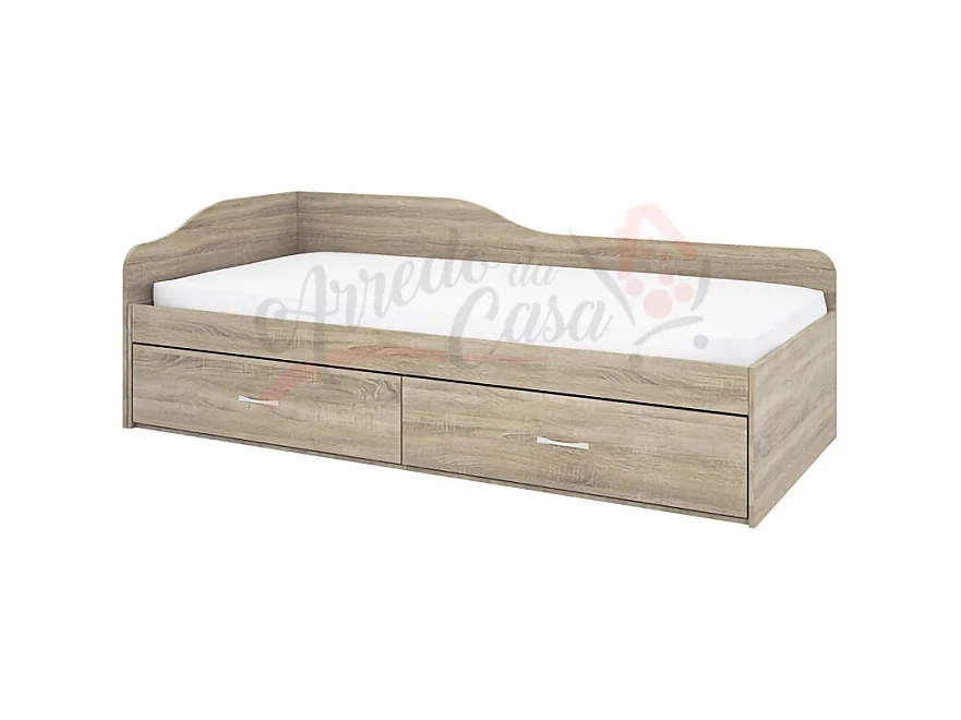 Letto contenitore a una piazza e mezza per cameretta 192x59 rovere chiaro LI2011