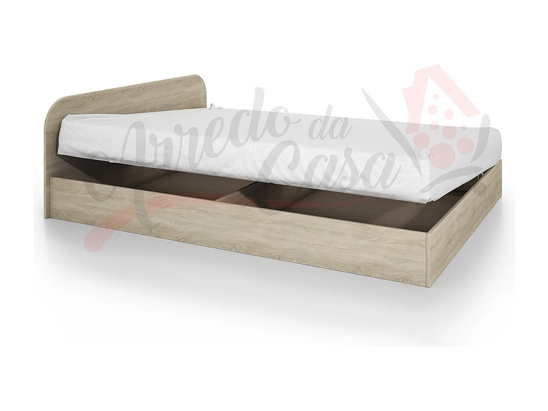 Letto contenitore a una piazza e mezza per cameretta 192x59 rovere chiaro LI2011