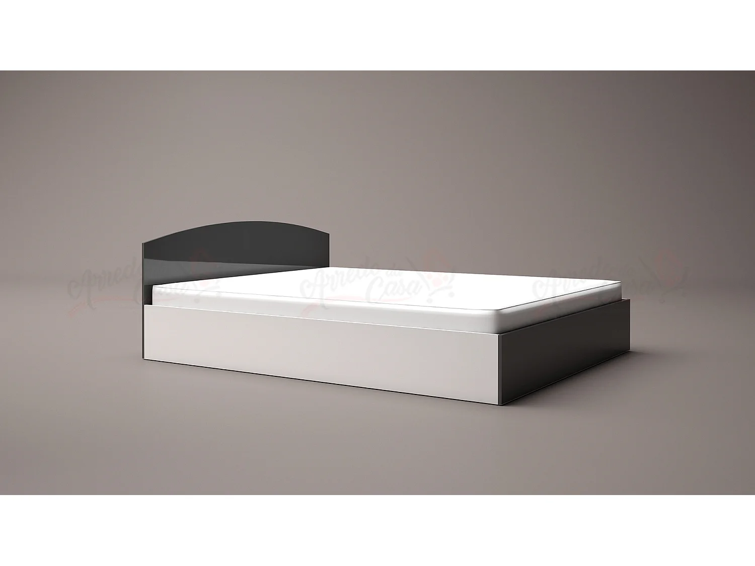 Letto matrimoniale design moderno a cassettone 200x160 bianco e grigio LG7