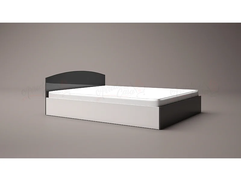 Letto matrimoniale design moderno a cassettone 200x160 bianco e grigio LG7